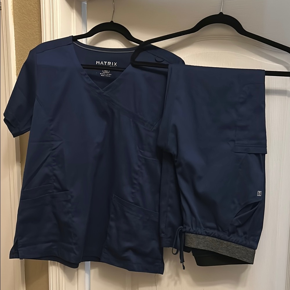 Matrix Navy Blue Scrub Set
